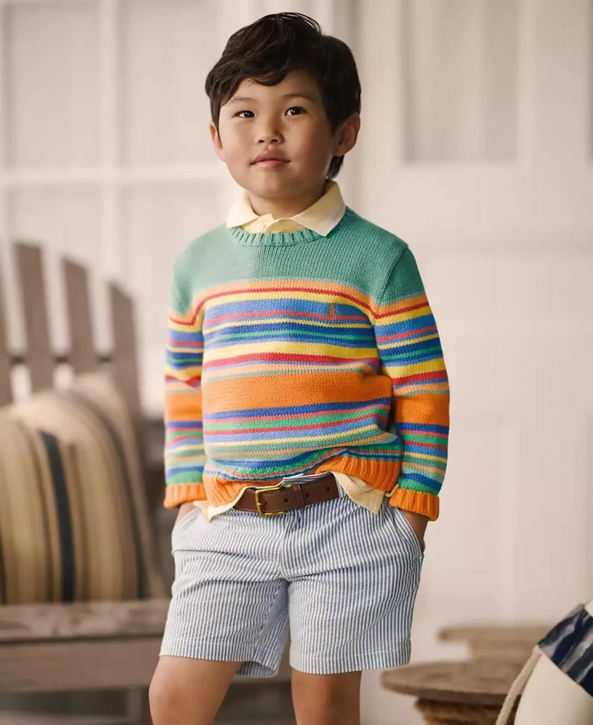商品Ralph Lauren|Toddler and Little Boys Stretch Seersucker Shorts,价格¥176,第1张图片