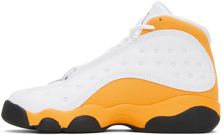 Kids White & Orange Jordan 13 Retro Little Kids Sneakers商品第3张图片规格展示