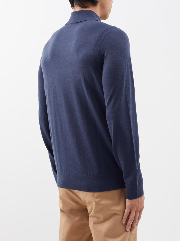 Merino long-sleeved polo shirt商品第5张图片规格展示