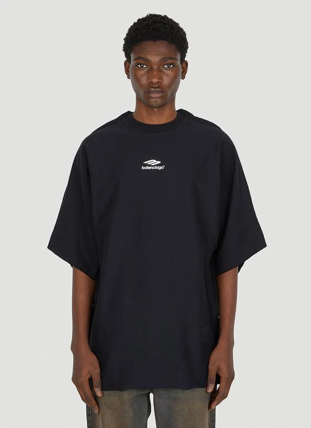 商品Balenciaga|Flat Logo Print T-shirt in Black,价格¥3564,第1张图片