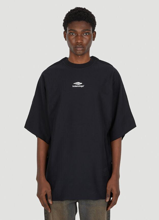 商品Balenciaga|Flat Logo Print T-shirt in Black,价格¥5638,第1张图片