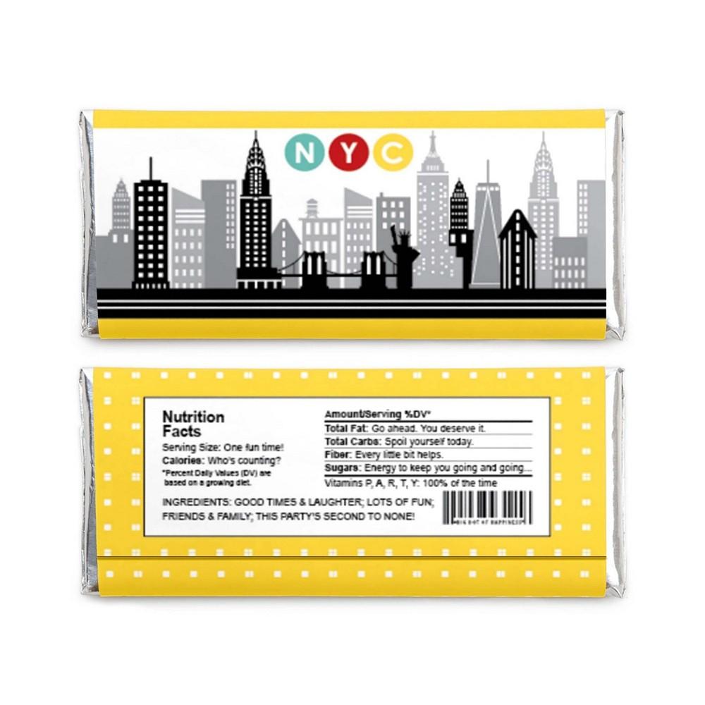 NYC Cityscape - Candy Bar Wrapper New York City Party Favors - Set of 24商品第3张图片规格展示