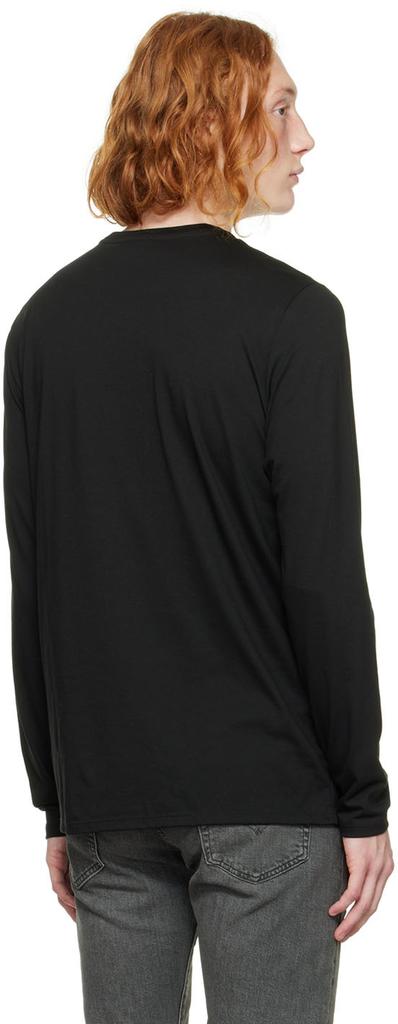 Black Embroidered Patch Long Sleeve T-Shirt商品第3张图片规格展示