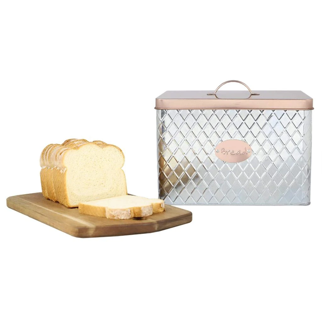 商品Home Basics|Home Basics Arbor 4 Piece Tin Counter Storage, Silver,价格¥218,第3张图片详细描述