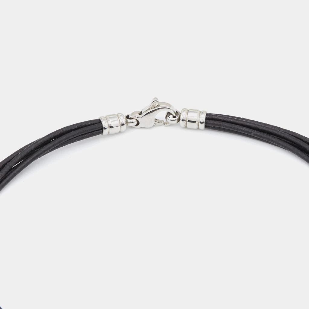 商品[二手商品] BVLGARI|Bvlgari Bvlgari Onyx Mother of Pearl Stainless Steel 18k Yellow Gold Black Leather Cord Pendant Necklace,价格¥11090,第4张图片详细描述