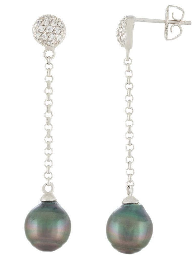 商品Splendid Pearls|9-10mm Tahitian Pearl Dangling Earrings,价格¥953,第1张图片