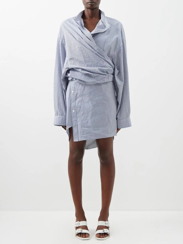 商品Balenciaga|Gathered cotton-blend poplin shirt dress,价格¥7413,第1张图片