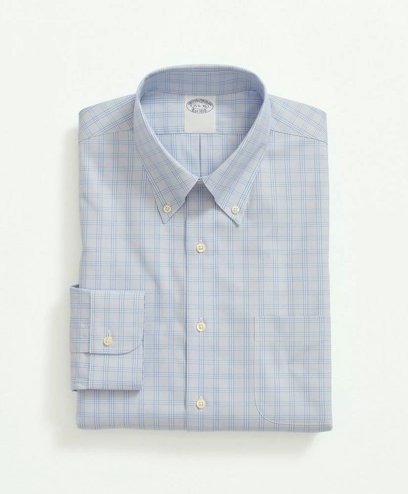 商品Brooks Brothers|Stretch Supima® Cotton Non-Iron Pinpoint Oxford Button-Down Collar, BB#1 Check Dress Shirt,价格¥479,第3张图片详细描述