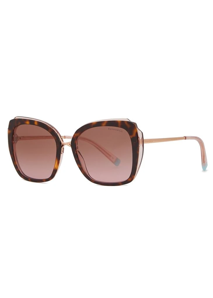 商品Tiffany & Co.|Tortoiseshell oversized sunglasses,价格¥2604,第1张图片