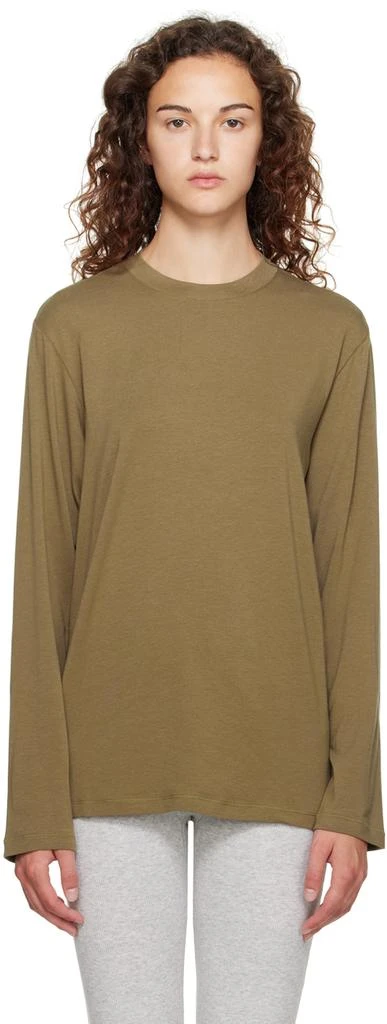 商品SKIMS|Khaki SKIMS Boyfriend Long Sleeve T-Shirt,价格¥368,第1张图片