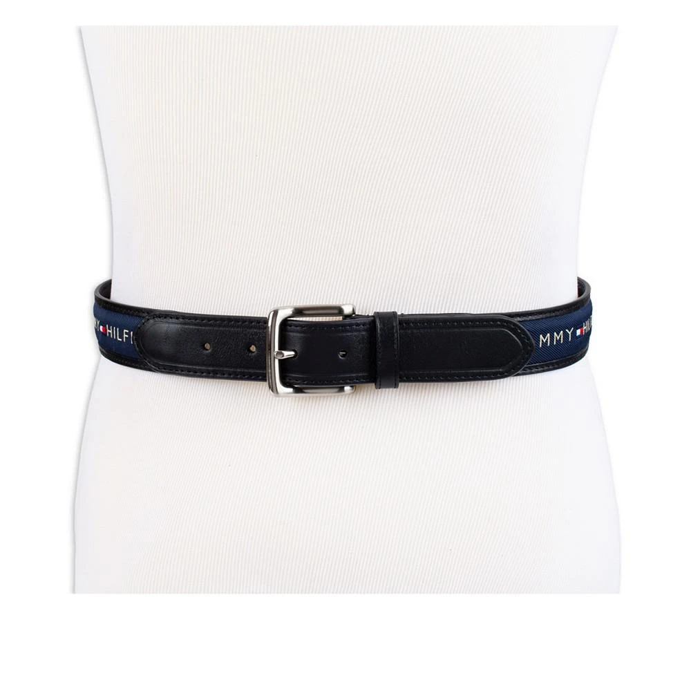 商品Tommy Hilfiger|Men's Signature Ribbon Inlay Harness Buckle Belt,价格¥281,第5张图片详细描述