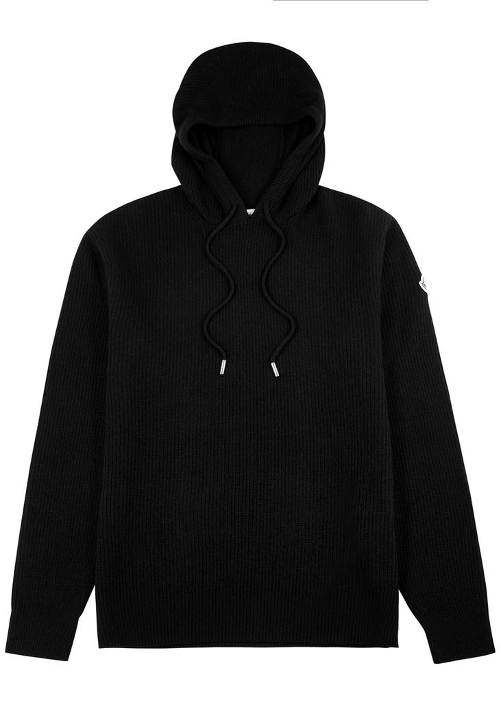 商品Moncler|Black ribbed hooded wool-blend jumper,价格¥6256,第1张图片