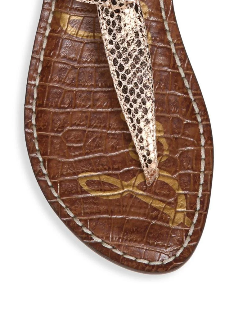 商品Sam Edelman|Gigi Rose Gold Boa Snake Print Leather Thong Sandals,价格¥528,第4张图片详细描述