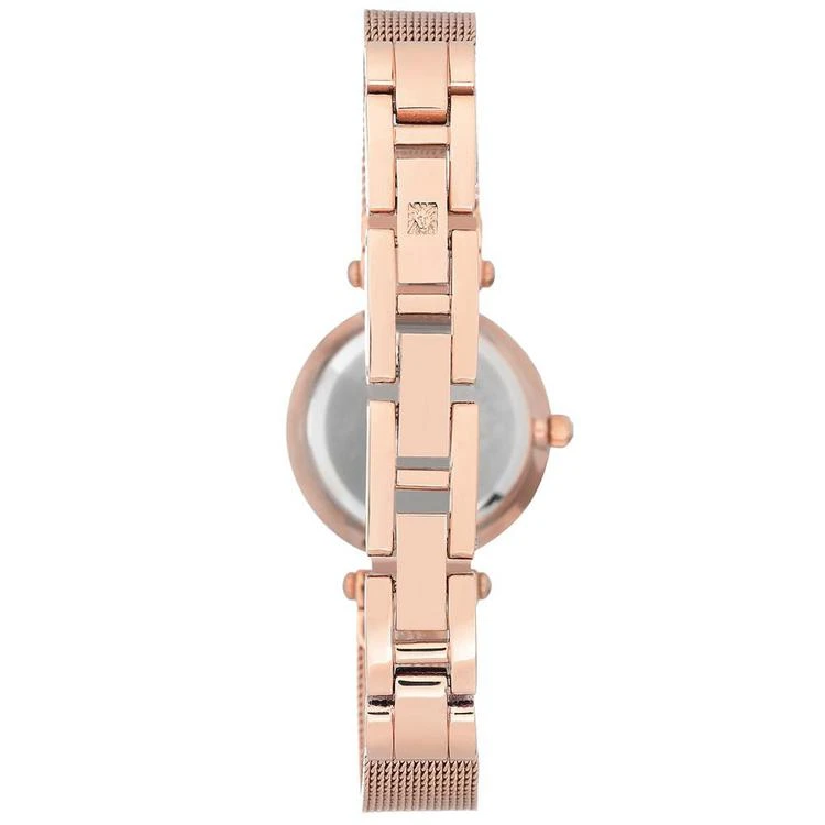 商品Anne Klein|Women's Diamond-Accent Rose Gold-Tone Stainless Steel Mesh Bracelet Watch 26mm,价格¥630,第3张图片详细描述