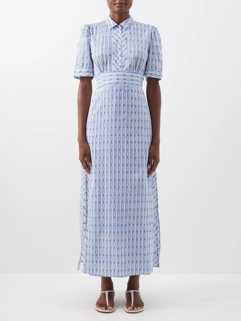 商品Thierry Colson|Betty geometric-print cotton-lawn maxi dress,价格¥1454,第1张图片