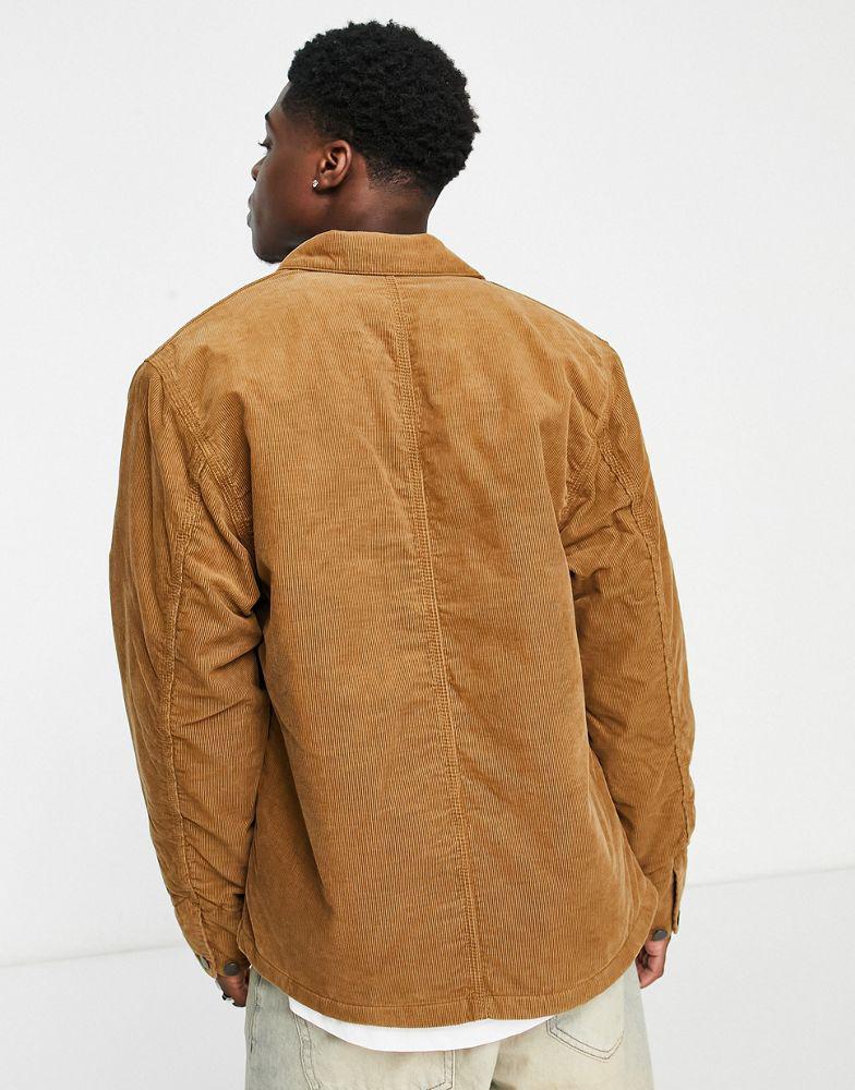 Carhartt WIP michigan cord jacket in dark brown商品第4张图片规格展示