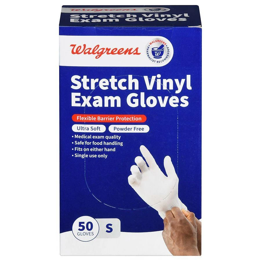 商品Walgreens|Stretch Vinyl Exam Gloves S,价格¥84,第1张图片