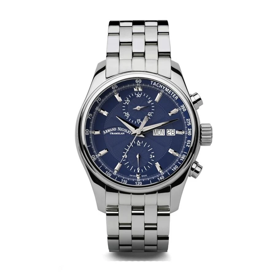 商品Armand Nicolet|Armand Nicolet MH2 Chronograph Automatic Blue Dial Men's Watch A647A-BU-MA2640A,价格¥11862,第1张图片