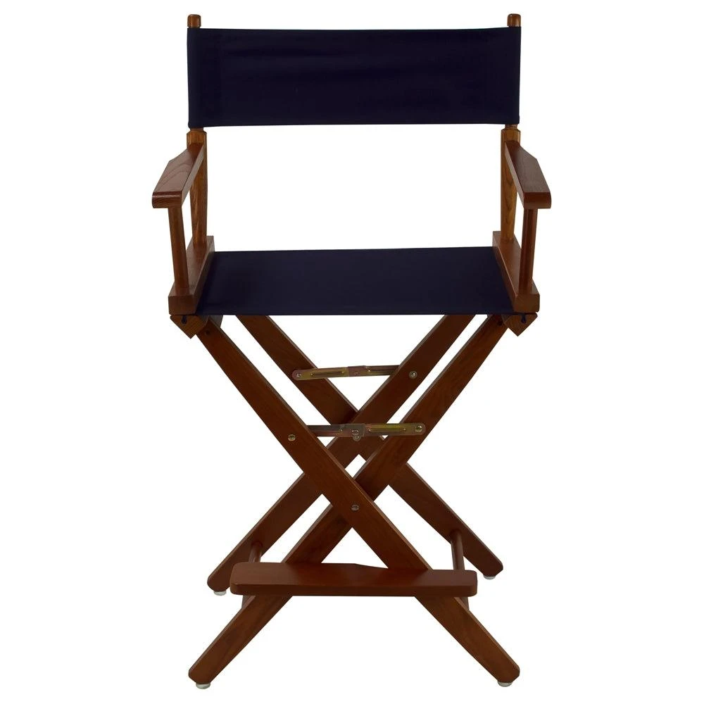 商品American Trails|Extra-Wide Premium 24"  Directors Chair Mission Oak Frame W/Navy Color Cover,价格¥1071,第1张图片