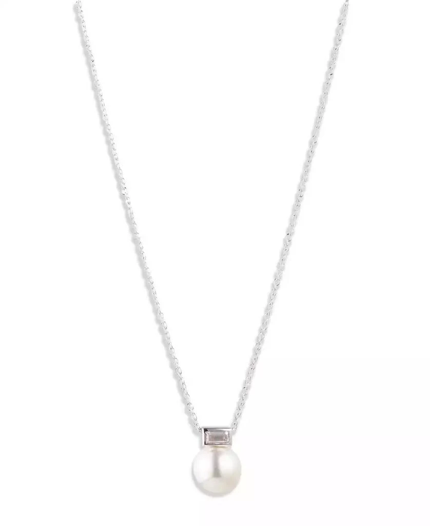 商品Ralph Lauren|Cubic Zirconia & Imitation Pearl Sterling Silver Pendant Necklace,价格¥505,第1张图片