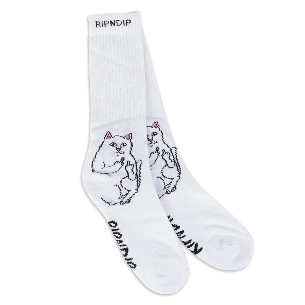 商品RIPNDIP|Lord Nermal Socks (White),价格¥114,第2张图片详细描述