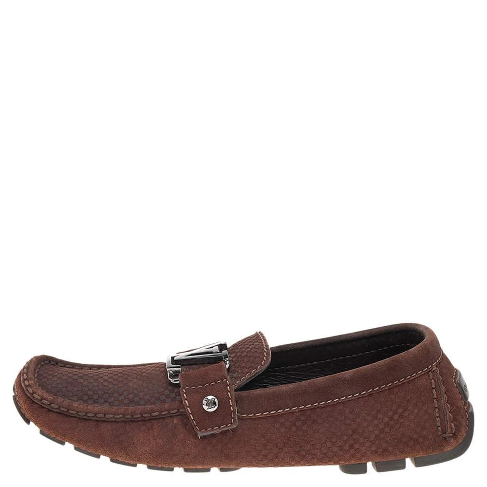 商品[二手商品] Louis Vuitton|Louis Vuitton Brown Monte Carlo Suede Slip on Loafers Size 40,价格¥3903,第2张图片详细描述