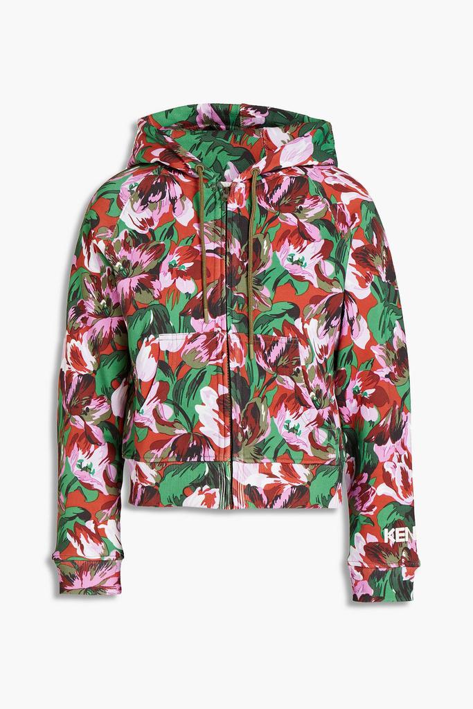 Floral-print organic cotton-fleece hoodie商品第1张图片规格展示