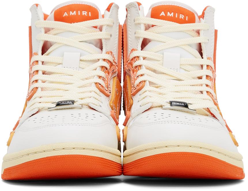 White & Orange Skel Top Hi Bandana Sneakers商品第2张图片规格展示