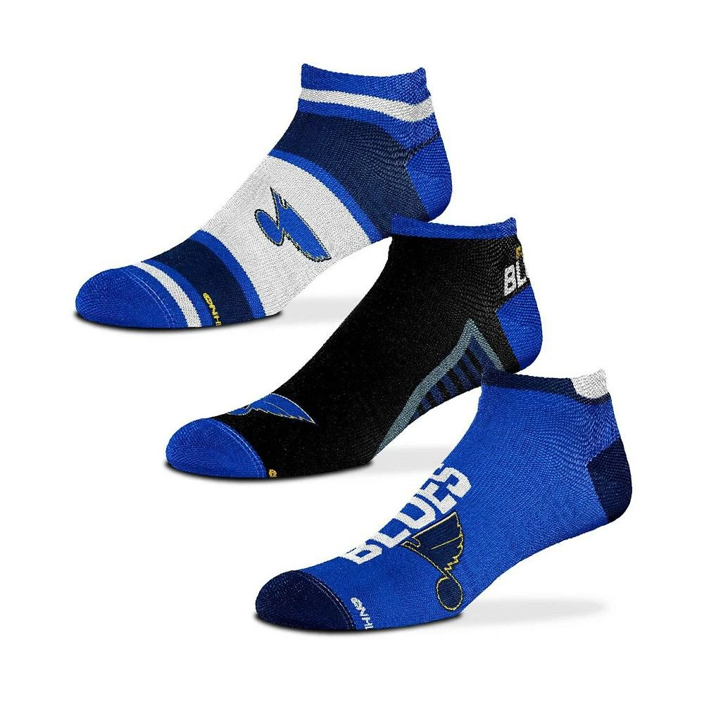 商品For Bare Feet|Boys and Girls Youth St. Louis Blues Three-Pack Show Me The Money Ankle Socks,价格¥150,第1张图片