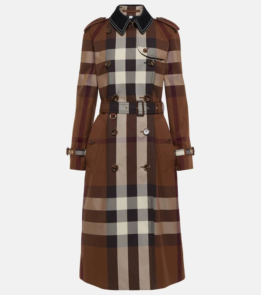 商品Burberry|Checked棉质风衣,价格¥27468,第1张图片