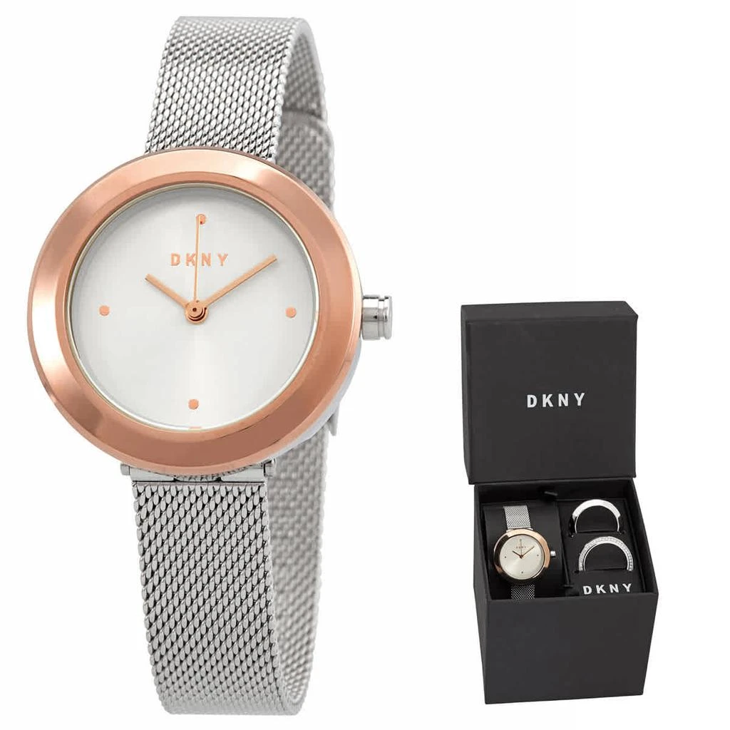 商品DKNY|Sasha Quartz White Dial Ladies Watch and Top Ring Set,价格¥640,第1张图片