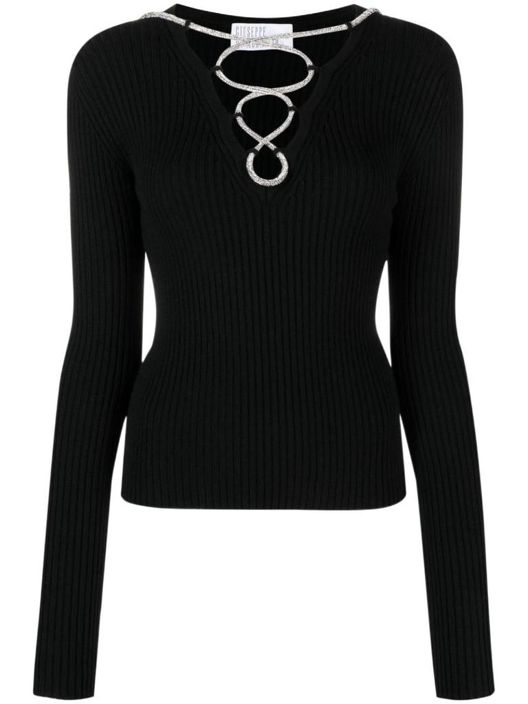Giuseppe Di Morabito Women's  Black Other Materials Sweater商品第1张图片规格展示