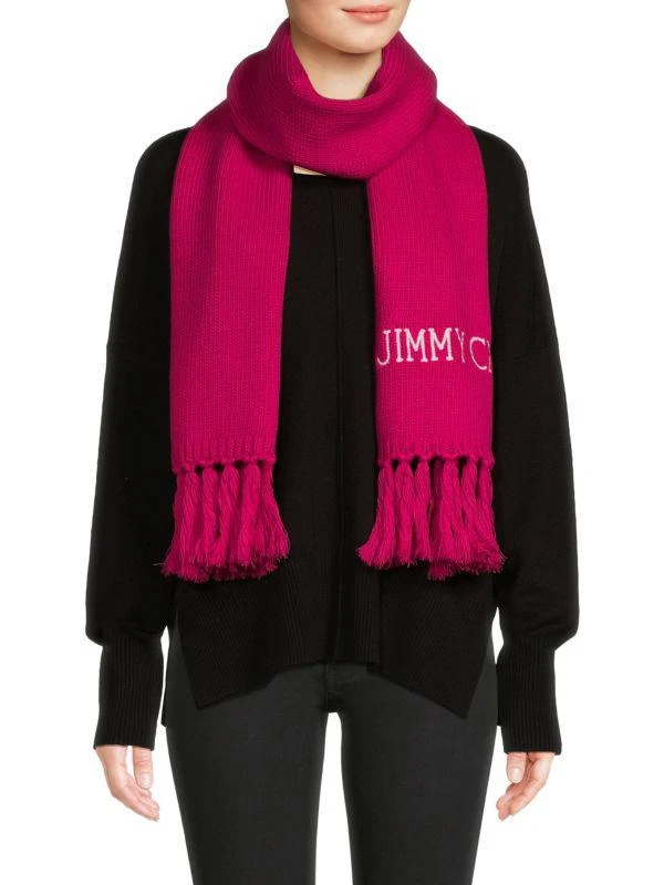 商品Jimmy Choo|Logo Tassel Wool Scarf,价格¥3375,第1张图片