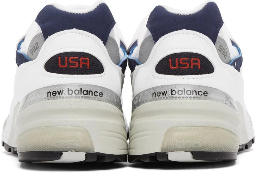 商品New Balance|White & Navy Made in US 992 Sneakers,价格¥1617,第4张图片详细描述