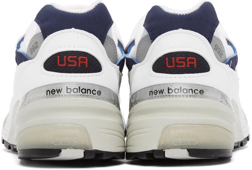 商品New Balance|White & Navy Made in US 992 Sneakers,价格¥1505,第6张图片详细描述