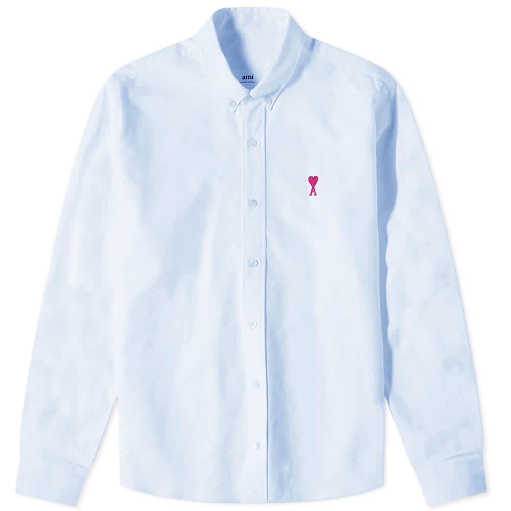 AMI Button Down Logo Oxford Shirt商品第1张图片规格展示