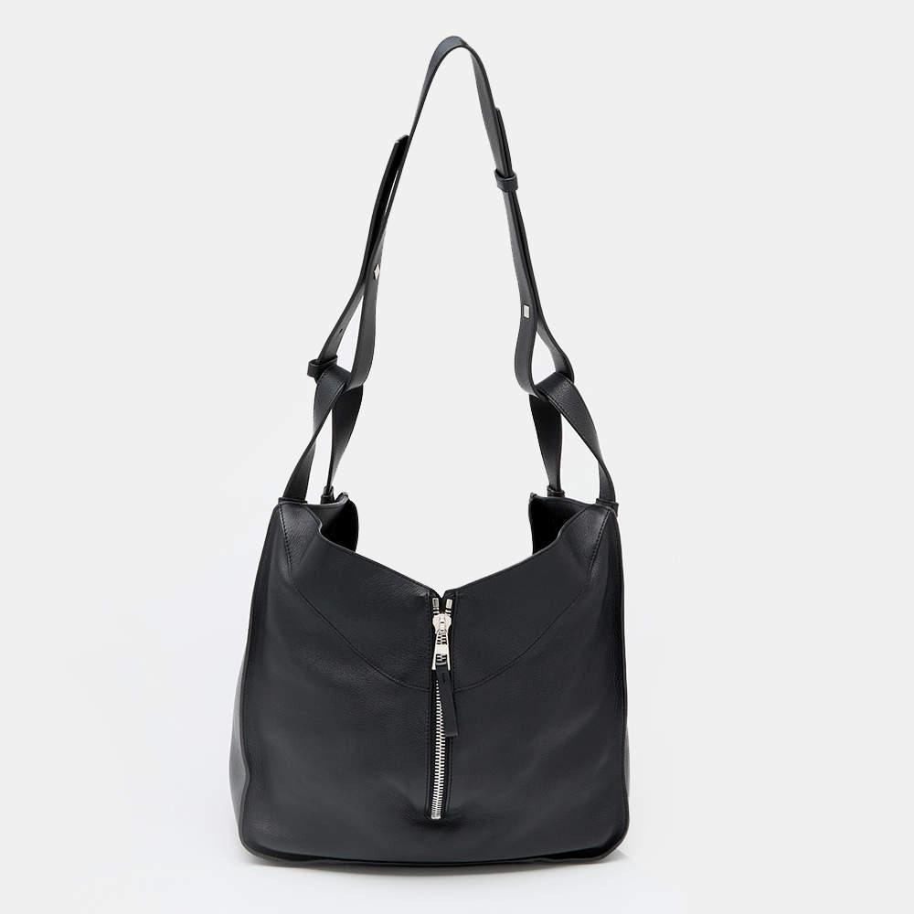 Loewe Black Leather Small Hammock Shoulder Bag商品第4张图片规格展示