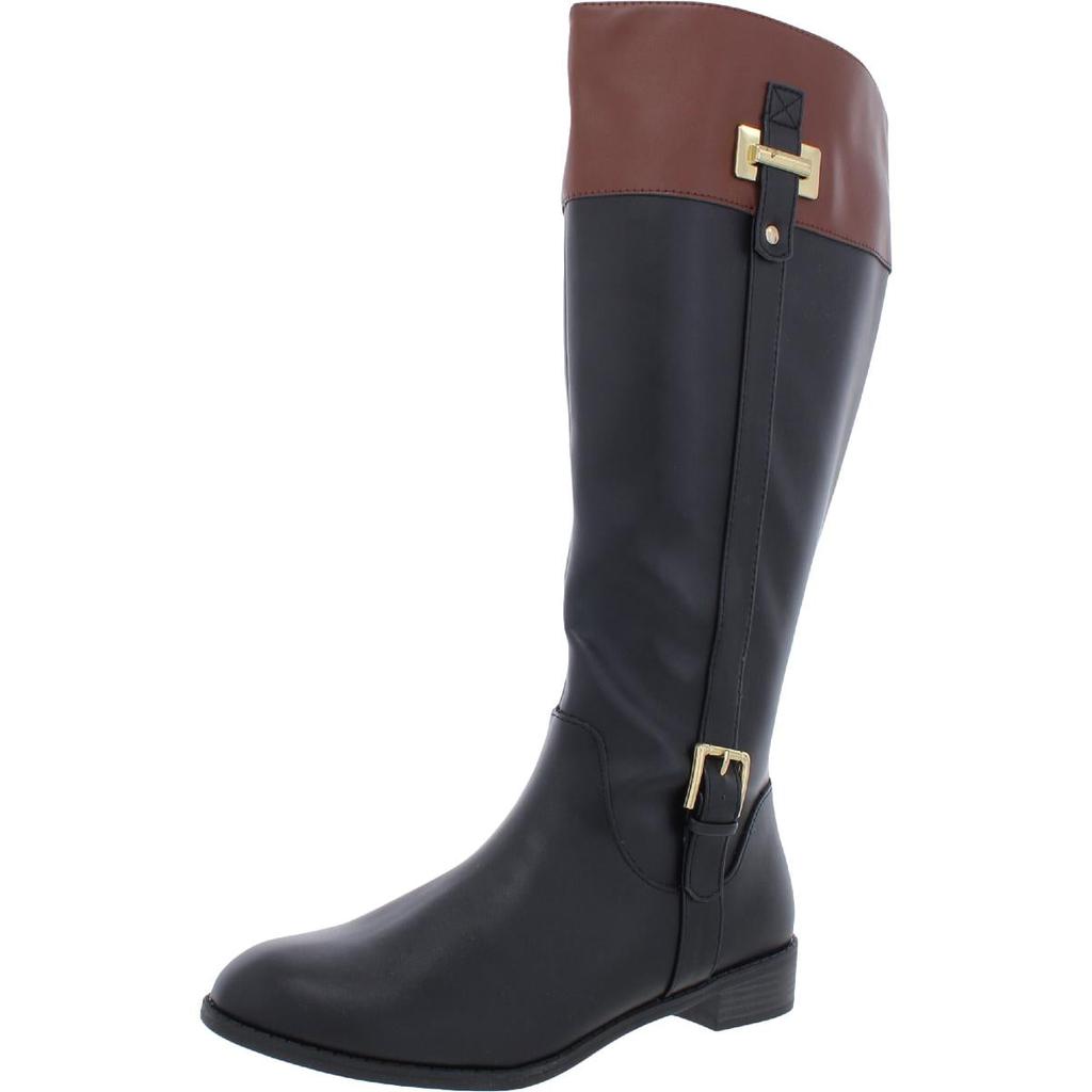 Karen Scott Womens Deliee Wide Calf Faux Leather Knee-High Boots商品第2张图片规格展示