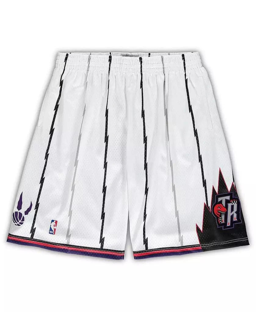 商品Mitchell & Ness|Men's Mitchell Ness White Toronto Raptors Big Tall Hardwood Classics Team Swingman Shorts,价格¥637,第2张图片详细描述