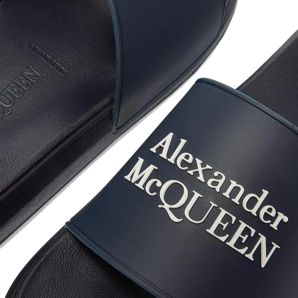 商品Alexander McQueen|Alexander McQueen Logo Wedge Sole Pool Slide,价格¥1120,第4张图片详细描述