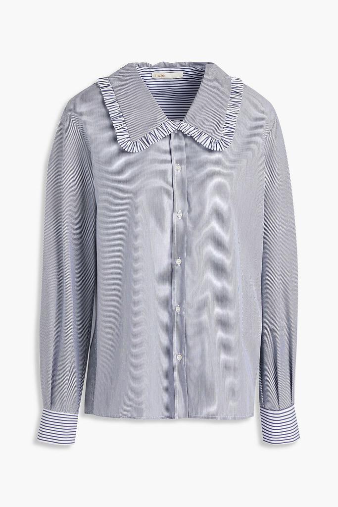 Civial ruffle-trimmed striped cotton-poplin shirt商品第3张图片规格展示