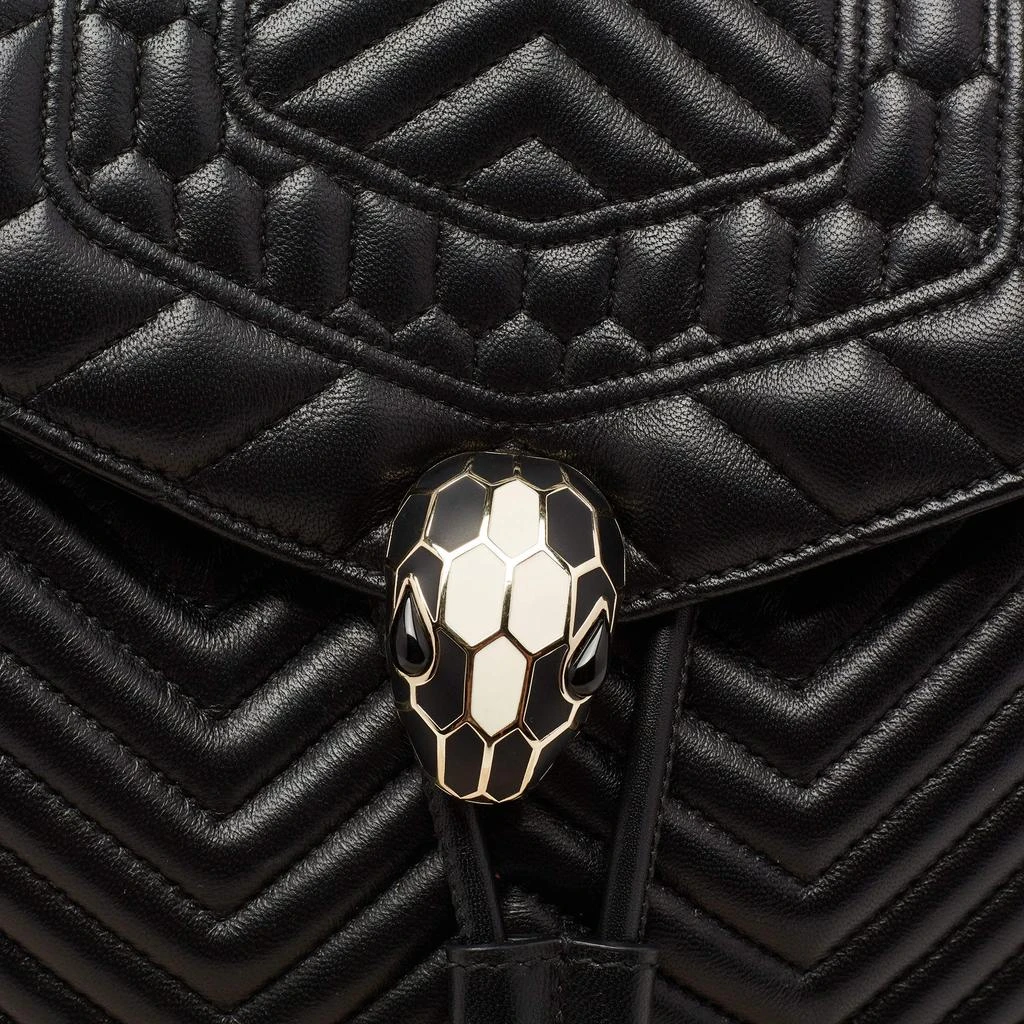 商品[二手商品] BVLGARI|Bvlgari Black Quilted Leather Serpenti Forever Backpack,价格¥9891,第5张图片详细描述