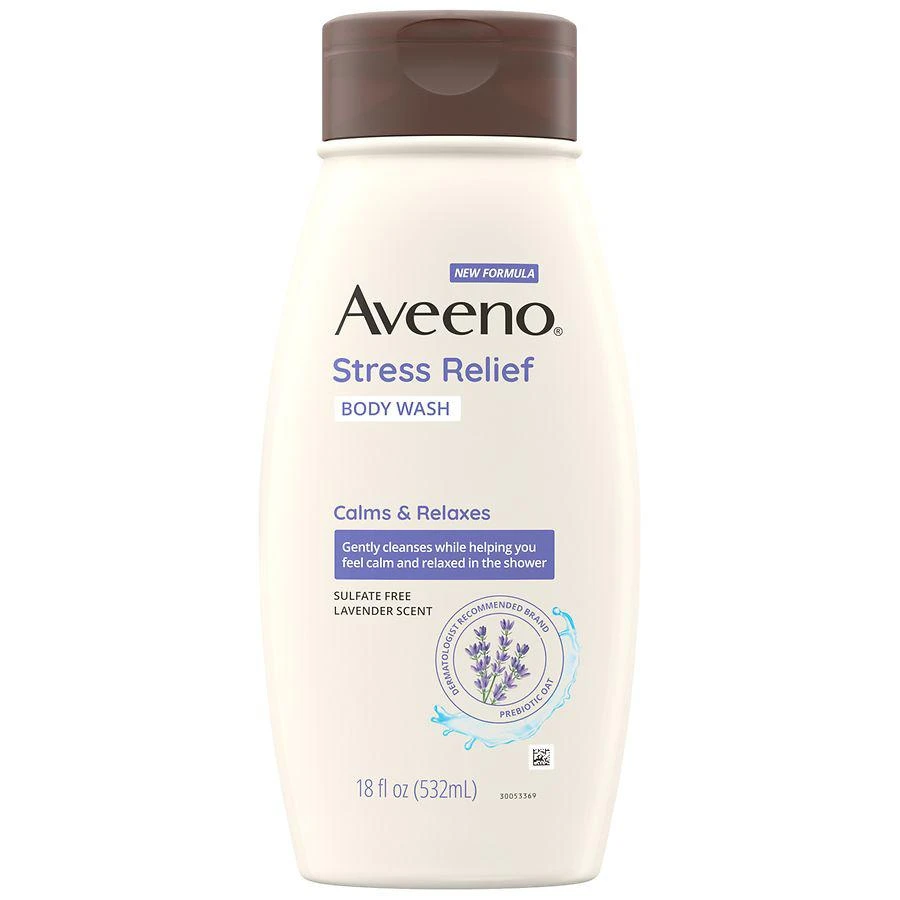 商品Aveeno|Stress Relief Body Wash with Oat Lavender,价格¥83,第1张图片