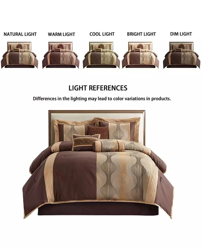 商品Stratford Park|Kath 7-Piece Comforter Set, Brown, California,价格¥1407,第5张图片详细描述
