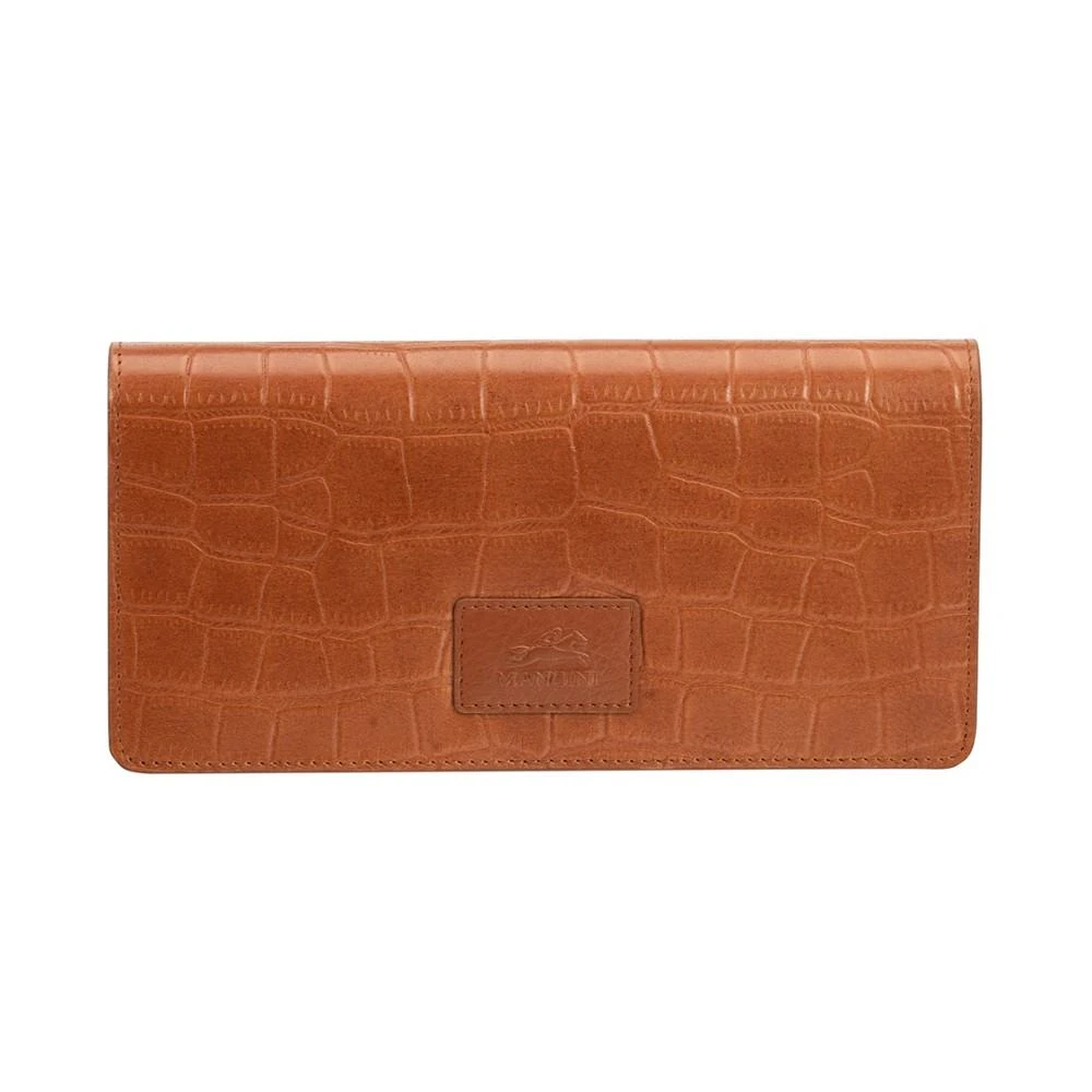 商品Mancini Leather Goods|Women's Croco Collection RFID Secure Trifold Wallet,价格¥705,第1张图片