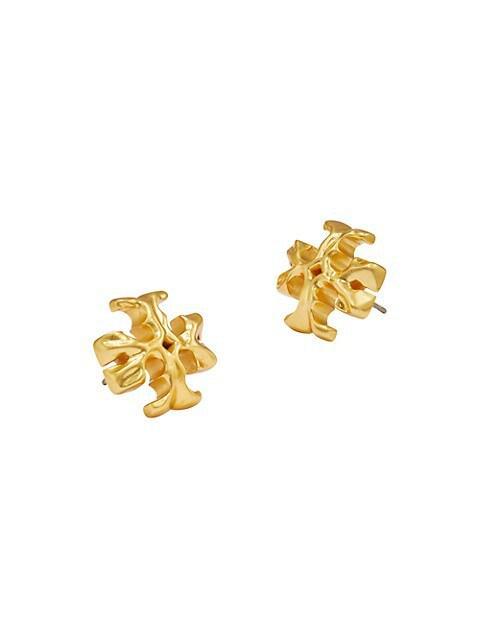 商品Tory Burch|Roxanne Goldtone Logo Stud Earrings,价格¥1094,第4张图片详细描述