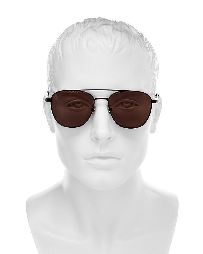 商品Yves Saint Laurent|Men's Brow Bar Aviator Sunglasses, 57mm,价格¥3073,第4张图片详细描述