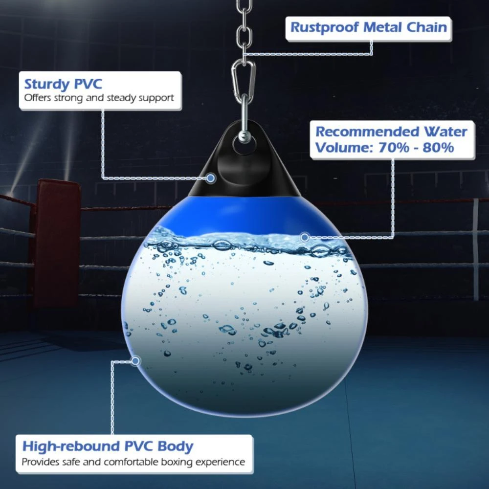 18 Inch 110 Pound Heavy Punching Water Aqua Bag with Adjustable Metal Chain-Red 商品