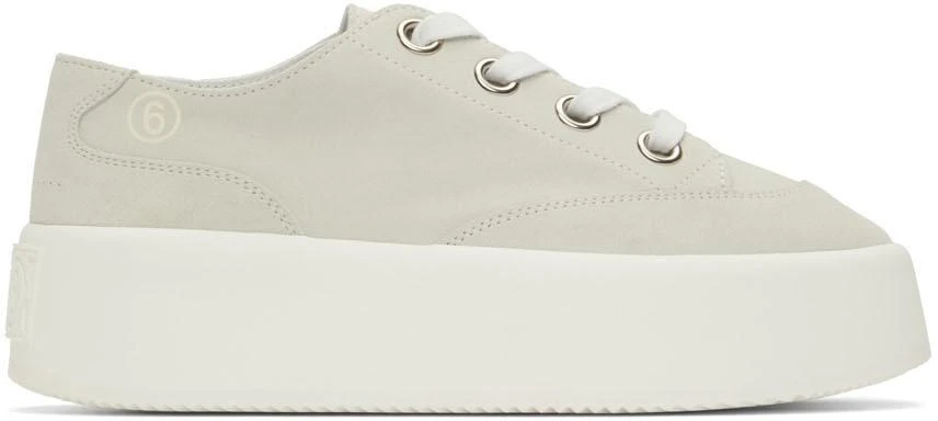 商品MAISON MARGIELA|Grey Suede Platform Sneakers,价格¥629,第1张图片