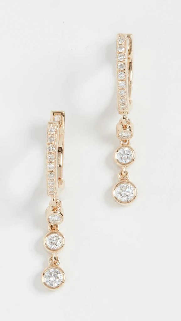 商品Effy|EF Collection 14K 钻石 3 包镶吊坠贴耳耳环,价格¥7551,第4张图片详细描述